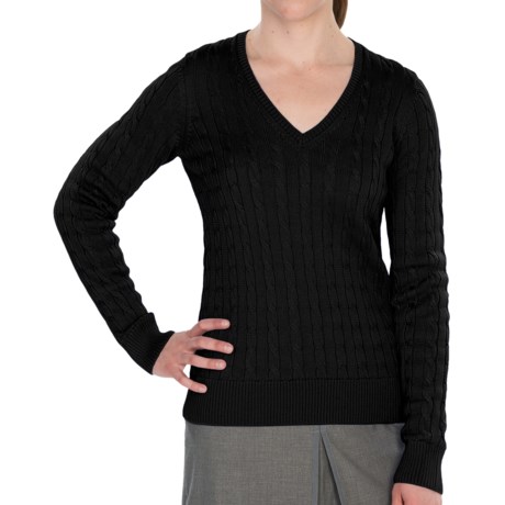 Fairway and Greene Perry Cable Sweater V Neck (For Women)