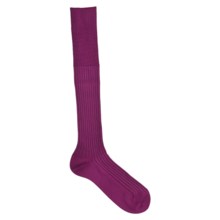Falke Ribbed Sea Island Cotton Socks - Knee High (For Men) in Blueberry - Closeouts