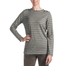 FDJ French Dressing Boat Neck Stripe Shirt - Long Sleeve (For Women) in Grey Gold Mix - Closeouts