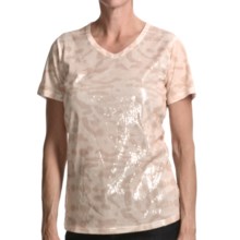 FDJ French Dressing Cheetah Print T-Shirt - Sequins, Short Sleeve (For Women) in Rope - Closeouts
