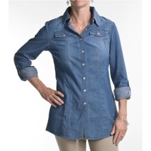 FDJ French Dressing Denim Tunic Shirt - Long Sleeve (For Women) in Indigo - Closeouts