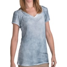 FDJ French Dressing Drapped Shirt - Stretch Viscose, Short Sleeve (For Women) in Spray Blue - Closeouts