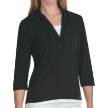 FDJ French Dressing Fooler Shirt - Shawl Collar, 3/4 Sleeve (For Women) in Black - Closeouts