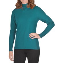 FDJ French Dressing Gathered Mock Neck Sweater (For Women) in Aqua - Closeouts