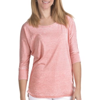 FDJ French Dressing Misty Shirt - Burnout Cotton Blend, 3/4 Sleeve (For Women) in Coral