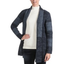 FDJ French Dressing Open Tunic Cardigan Sweater - Mixed Yarn Knit (For Women) in Navy Steel - Closeouts