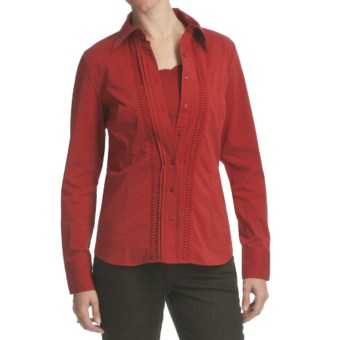 FDJ French Dressing Solid Pleat Shirt - Long Sleeve (For Women) in Burnt Red