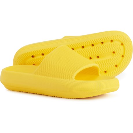Cushionaire Feather Slide Sandals (For Women) - YELLOW (10 )