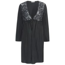Feraud Paris Lace and Pinstripe Robe (For Women) in Black/White - Closeouts