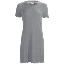Feraud Paris Rib-Knit Nightshirt - Short Sleeve (For Women) in Dark Grey Heather - Closeouts