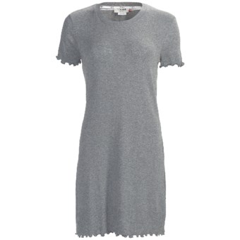 Feraud Paris Rib-Knit Nightshirt - Short Sleeve (For Women) in Dark Grey Heather
