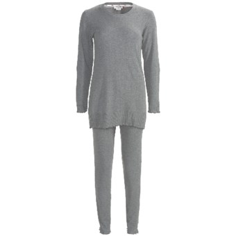 Feraud Paris Rib-Knit Pajamas - Long Sleeve (For Women) in Dark Grey Heather