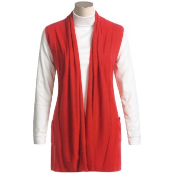 Fever Open-Front Sweater - Sleeveless (For Women) in Kiss Me