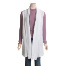 Fever Sweater Vest - Drape Front, Ramie-Cotton (For Women) in White - Closeouts