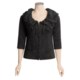 Fever Zip Cardigan Sweater - Scrunch Neck, 3/4 Sleeve (For Women)