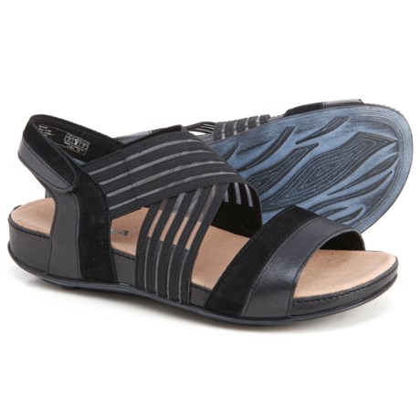 UPC 651385639110 product image for Fidschi 64 Sandals - Leather (For Women) - BLACK (38 ) | upcitemdb.com