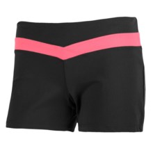 Fila Color-Blocked Shorts (For Women) in Black/Tutti Frutti - Closeouts