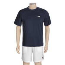 Fila Heritage Stripe Tennis Shirt - Crew Neck, Short Sleeve (For Men) in Peacoat/Chinese Red/White - Closeouts