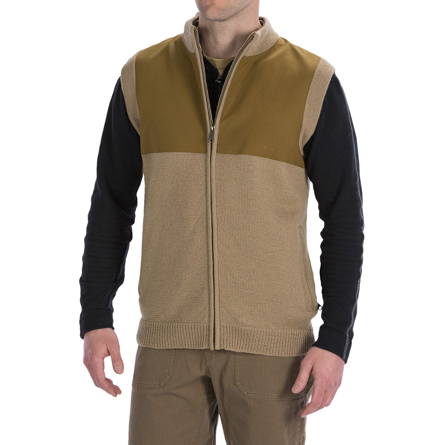 Wool Full Zip Sweater Vest - Cardigan With Buttons