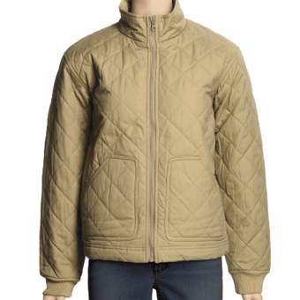 Filson Quilted Weekender Jacket - Peached Cotton Canvas (For Women) in Dark Tan