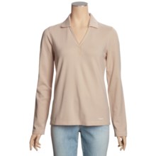 Filson V-Neck Shirt - Stretch Pique Cotton, Long Sleeve (For Women) in Desert Tan - Closeouts