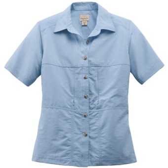 Filson Voyage Shirt - Cotton Poplin Blend, Short Sleeve (For Women) in Oxford Blue