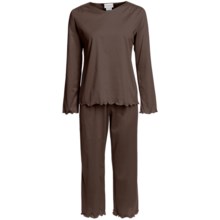 Fini Moore by Rosch Cotton Capri Pajamas - Long Sleeve (For Women) in Dark Brown - Closeouts