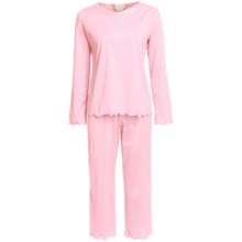Fini Moore by Rosch Cotton Capri Pajamas - Long Sleeve (For Women) in Light Peach - Closeouts