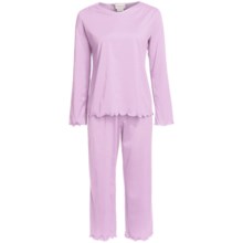 Fini Moore by Rosch Cotton Capri Pajamas - Long Sleeve (For Women) in Light Purple - Closeouts