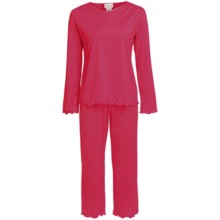 Fini Moore by Rosch Cotton Capri Pajamas - Long Sleeve (For Women) in Rose - Closeouts