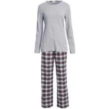 Fini Moore by Rosch Cotton Pajamas - Long Sleeve (For Women) in Grey/Plaid - Closeouts