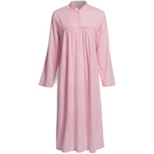 Fini Moore by Rosch Crochet-Trimmed Nightgown - Long Sleeve (For Women) in Pink - Closeouts