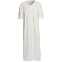 Fini Moore by Rosch Ruched V-Neck Nightgown - Short Sleeve (For Women) in White - Closeouts