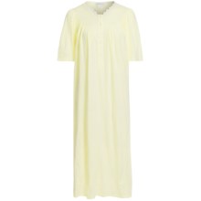 Fini Moore by Rosch Ruched V-Neck Nightgown - Short Sleeve (For Women) in Yellow - Closeouts