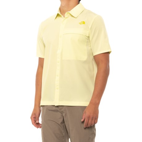 The North Face First Trail Snap Front Shirt - UPF 50+, Short Sleeve (For Men) - PALE LIME YELLW (XL )
