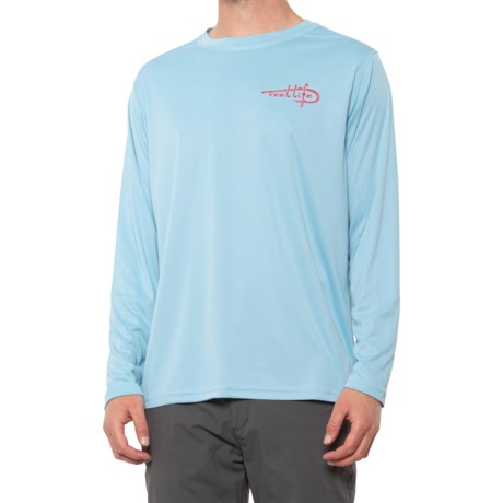Reel Life Fishing Merica Grunge Sun Defender Shirt - UPF 50+, Long Sleeve (For Men) - SKY BLUE (2XL )