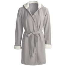 Fleece Robe with Sherpa Lining (For Women) in Grey - 2nds