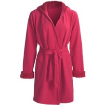Fleece Robe with Sherpa Lining (For Women) in Red - 2nds