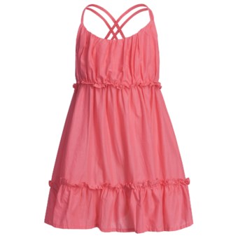 Floral Dress - Criss-Cross Back Straps (For Girls) in Coral