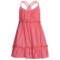 Floral Dress - Criss-Cross Back Straps (For Girls) in Coral