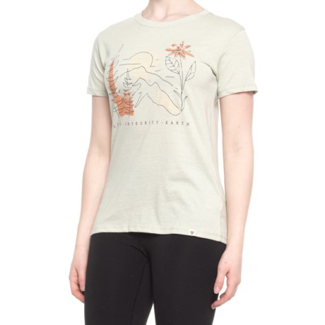 LIV OUTDOOR Flow Graphic T-Shirt - Short Sleeve (For Women) - LIFE INTEGRITY EARTH LINES (L )