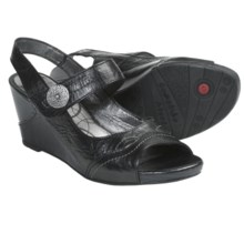 Fluchos Kate Wedge Sandals - Leather (For Women) in Black - Closeouts