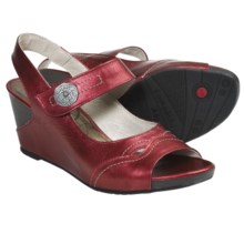 Fluchos Kate Wedge Sandals - Leather (For Women) in Red - Closeouts