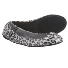 Footzyfolds Betsy Shoes - Slip-Ons (For Women) in Silver Animal Print - Closeouts