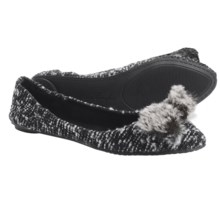 Footzyfolds Boucle Flats (For Women) in Black/White - Closeouts