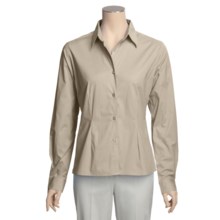 Forest & Hue Stretch Poplin Shirt - Reg and Plus Size, Long Sleeve (For Women) in Stone - Closeouts