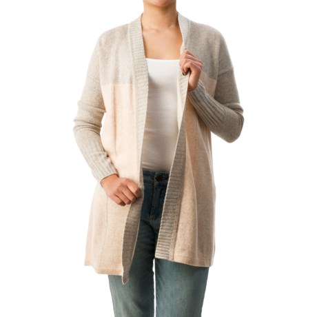 Forte Cashmere Color Block Marl Cardigan Sweater (For Women)
