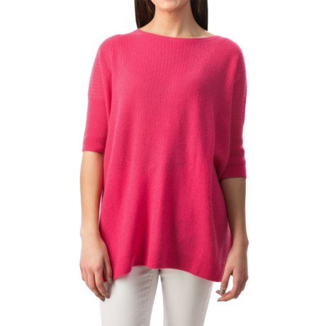 Forte Cashmere Cozy Oversized Sweater 3/4 Sleeve (For Women)