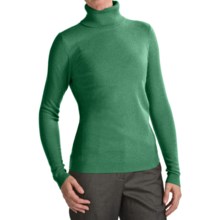 Forte Cashmere Fitted Turtleneck Sweater (For Women) in Emerald - Closeouts