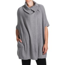 Forte Cashmere Poncho - 2-ply, 12gg (For Women) in Sea Gull - Closeouts